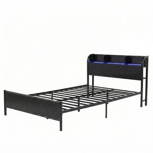 Single Bed Frame | Storage Shelf Headboard & Charging Station