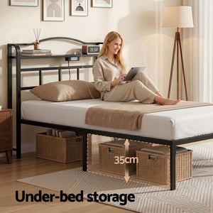 Single Bed Frame | Charging Station Included