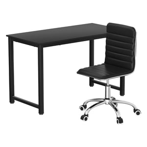 Artiss Computer Desk | 120cm | Executive Office Chair Set | PU Leather | Low Back | Black