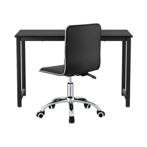 Artiss Computer Desk | 120cm | Executive Office Chair Set | PU Leather | Low Back | Black