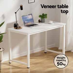 Artiss Computer Desk | 120cm | Executive Office Chair Set | PU Leather | Low Back | White