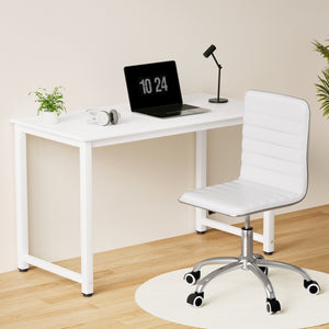 Artiss Computer Desk | 120cm | Executive Office Chair Set | PU Leather | Low Back | White
