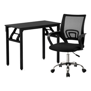 Artiss Office Set | Mesh Chair + Foldable Study Desk | Black