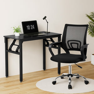Artiss Office Set | Mesh Chair + Foldable Study Desk | Black