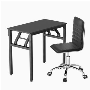 Artiss Office Set | PU Leather Chair + Foldable Study Desk | Black
