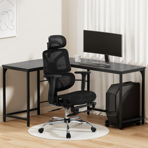 Artiss Office Set | L-Shape Desk + Ergonomic Mesh Chair | Study or Home Office
