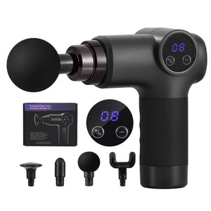 Everfit Massage Gun | 8 Speed | 4 Heads | Rechargeable Muscle Massager | Black