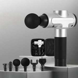 Everfit Massage Gun | 30 Speed | 6 Heads | Rechargeable | Silver