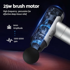 Everfit Massage Gun | 30 Speed | 6 Heads | Rechargeable Vibration Therapy | Black