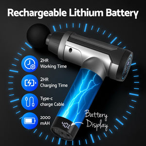 Everfit Massage Gun | 30 Speed | 6 Heads | Rechargeable Vibration Therapy | Black