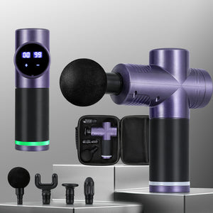 30 Speed Massage Gun | 4 Heads | Vibration Muscle Massager | Chargeable | Purple