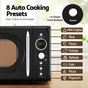 20L Microwave Oven | 700W, Black | Compact & Efficient