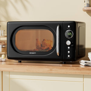 20L Microwave Oven | 700W, Black | Compact & Efficient