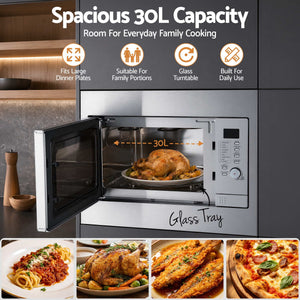 Built-In Microwave Oven | 30L Grill, Air Fry & Convection | Silver