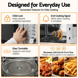 Built-In Microwave Oven | 30L Grill, Air Fry & Convection | Silver