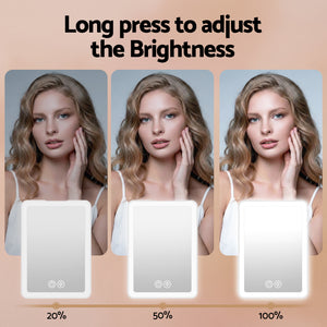 Embellir Portable Travel Makeup Mirror Rechargeable Makeup Mirror with Lights 10x Magnifier White
