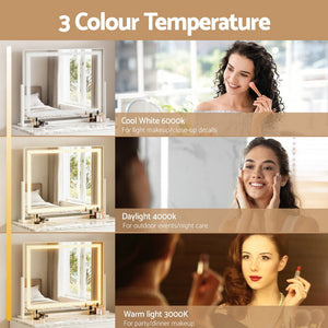 Vanity Mirror with Lights | 60x50cm | 360° Rotating | Crystal LED
