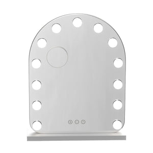 Makeup Mirror 40x50cm | Dressing Table Vanity Mirror | LED Bulb Lights | 5x Magnification | White Arch Design