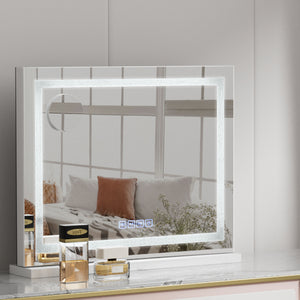 Bluetooth Makeup Mirror | 58x46cm | Hollywood Vanity | With LED Light | Crystal