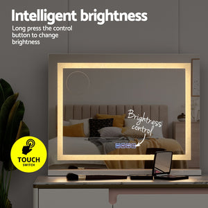 Bluetooth Makeup Mirror | 58x46cm | Hollywood Vanity | With LED Light | Crystal