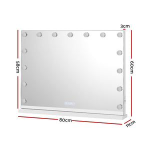 Bluetooth Makeup Mirror | 80x58cm | Hollywood Vanity | With LED Light | Wall