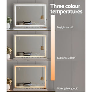 Embellir Bluetooth Makeup Mirror | 80x58cm | Hollywood Vanity with LED Light | Crystal