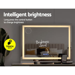 Embellir Bluetooth Makeup Mirror | 80x58cm | Hollywood Vanity with LED Light | Crystal