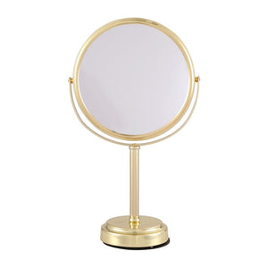 Makeup Mirror | 20 x 20cm Rotating 1x & 5x Magnifying Mirror | Gold