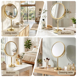Embellir Makeup Mirror 20x20cm 1X 5X Magnifying Rotation Tabletop Gold