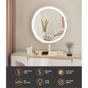 Embellir Makeup Mirror | 40x40cm | Hollywood Vanity with LED Light | Tabletop | Round