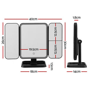 LED Makeup Mirror | Tri-fold | Lighted Vanity Mirrors | 1X2X3X Magnifications