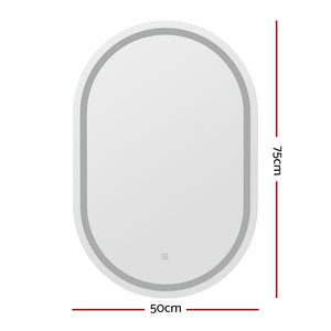 LED Wall Mirror | Oval Shape | 50X75CM | Bathroom Decor | Vanity Light