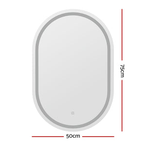 Embellir LED Wall Mirrors | 2 Pack | 50x75cm Oval Vanity | Bathroom Decor
