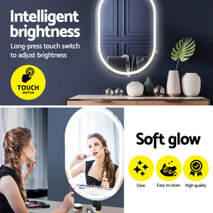Embellir LED Wall Mirrors | 2 Pack | 50x75cm Oval Vanity | Bathroom Decor