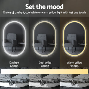 Embellir LED Wall Mirrors | 2 Pack | 50x75cm Oval Vanity | Bathroom Decor