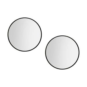 Embellir Wall Mirrors | 2 Pack | 50cm Round Framed | Black | Bathroom or Makeup Decor