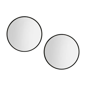 Embellir Wall Mirrors | 2 Pack | 60cm Round Framed | Black | Bathroom or Makeup Decor