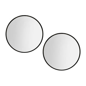 Embellir Wall Mirrors | 2 Pack | 70cm Round Framed | Black | Bathroom or Makeup Decor
