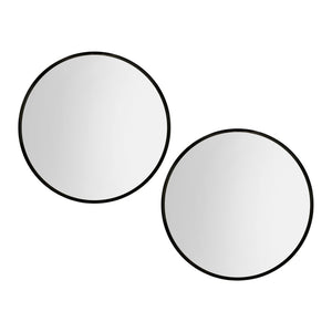 Embellir Wall Mirrors | 2 Pack | 80cm Round Framed | Black | Bathroom or Makeup Decor