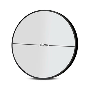 Embellir Wall Mirrors | 2 Pack | 80cm Round Framed | Black | Bathroom or Makeup Decor