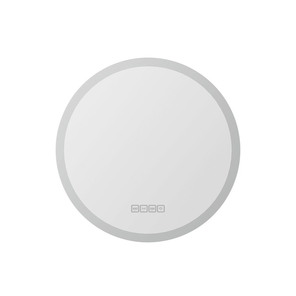 Embellir Bluetooth LED Wall Mirror | With Light | 50CM | Bathroom Decor | Round Mirrors