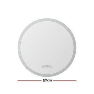 Embellir Bluetooth LED Wall Mirror | With Light | 50CM | Bathroom Decor | Round Mirrors
