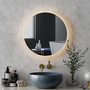 Embellir Bluetooth LED Wall Mirror | With Light | 50CM | Bathroom Decor | Round Mirrors