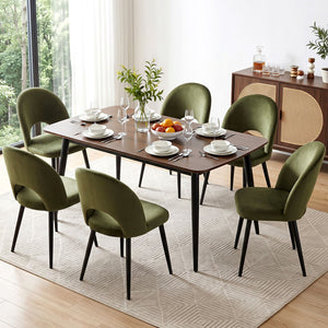 Artiss Dining Chairs Set of 6 Velvet Hollow Green