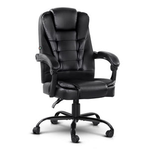 2 Point Massage Office Chair | PU Leather | Black