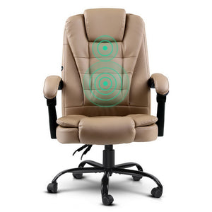2 Point Massage Office Chair | PU Leather | Espresso