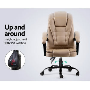 2 Point Massage Office Chair | PU Leather | Espresso