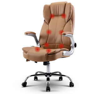 8 Point Massage Office Chair | PU Leather | Espresso