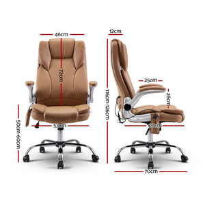 8 Point Massage Office Chair | PU Leather | Espresso