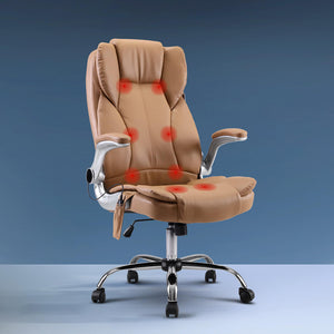8 Point Massage Office Chair | PU Leather | Espresso